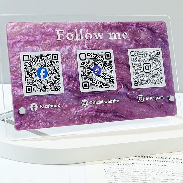 Custom QR Code Sign Table Stand