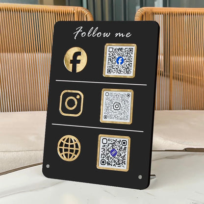 Custom QR Code Sign Table Stand