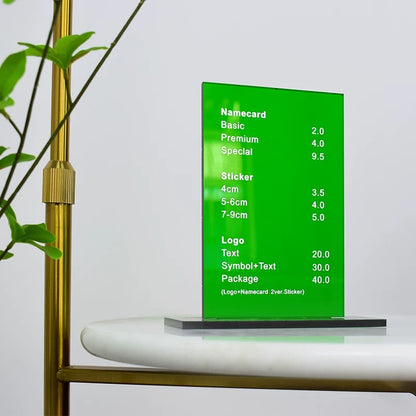 Custom Acrylic Table Menu Stand