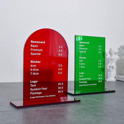 Custom Acrylic Table Menu Stand