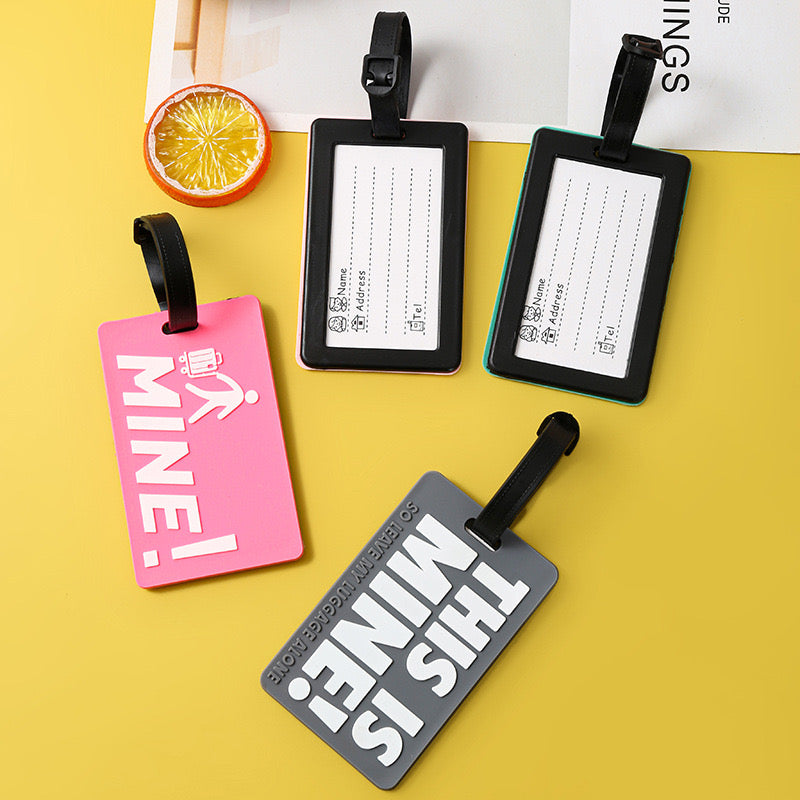 Stocked Cute Travel PU Leather Luggage Tag Customizable Suitcase Tag for Women and Men