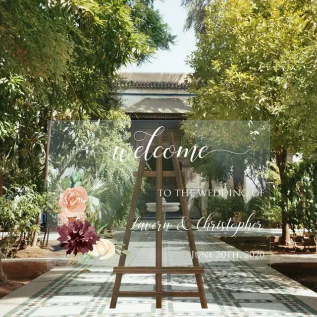 Wedding Welcome Sign Colorful Acrylic Sign Birthday Wooden Sign