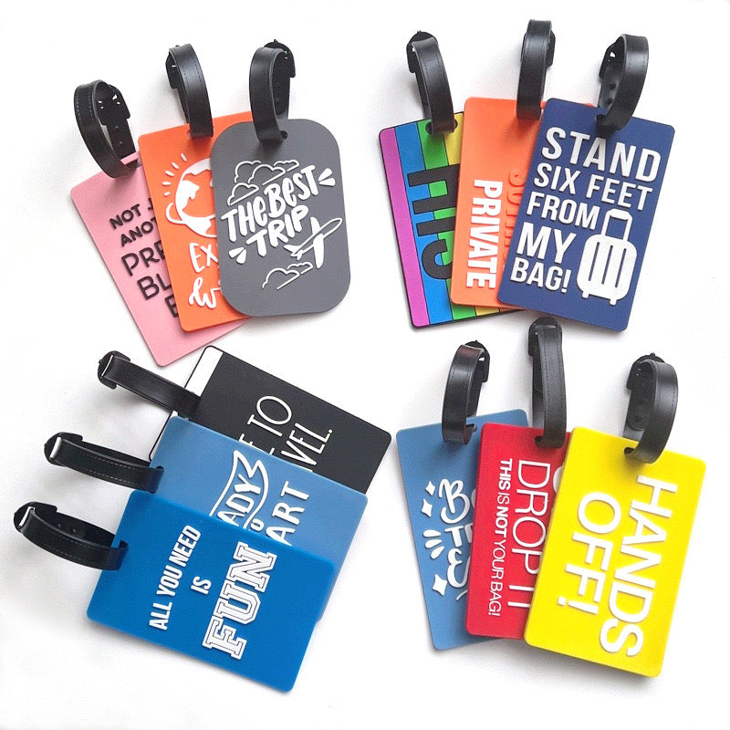 Creative Cartoon Style PVC Luggage Tags Cute 'Not Your Bag' Portable Travel Name Labels Accessory