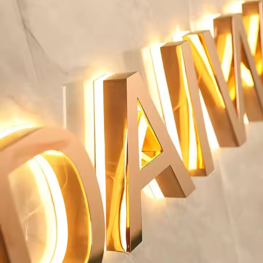 3D Backlit Business Sign, Storefront sign, LED Metal Sign, Light up Logo sign, Company sign, Business Signboard,Custom Salon Sign, Cafe Sign