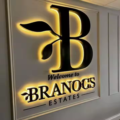 Backlit Business Sign, 3D Metal Sign, LED Logo Sign, Company Sign, Custom Cafe Sign, Illuminated Signboard, Light up Letters, LED Salon Sign