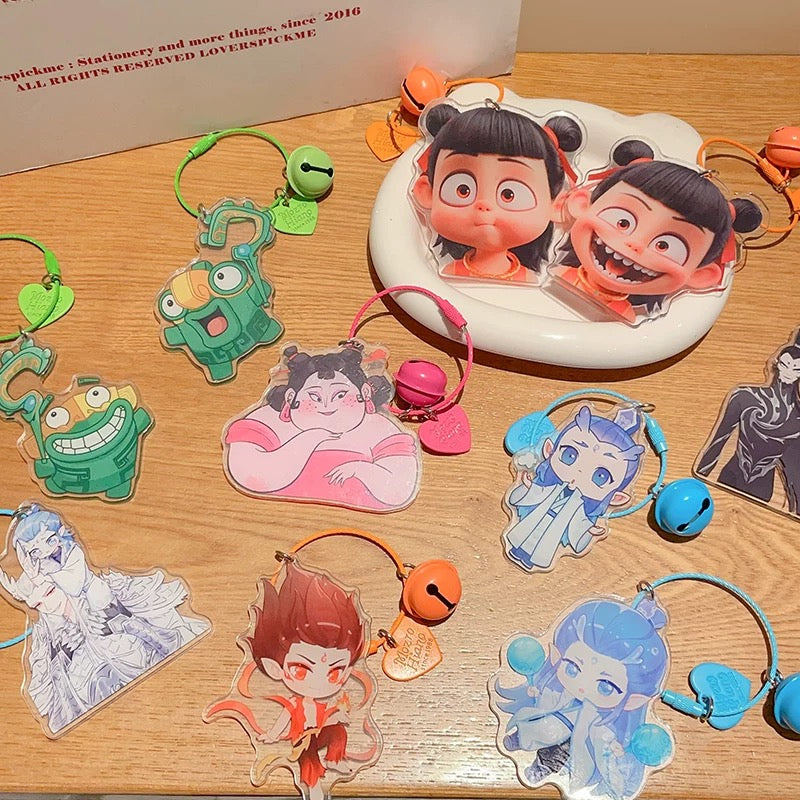Nezha 2 Demon Child Naohai Acrylic Keychain Cute Ao Bing Nezha Movie Peripheral Small Backpack Pendant Gift Decorations