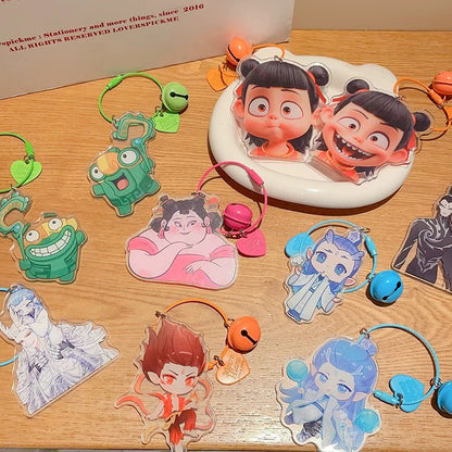 Nezha 2 Demon Child Naohai Acrylic Keychain Cute Ao Bing Nezha Movie Peripheral Small Backpack Pendant Gift Decorations