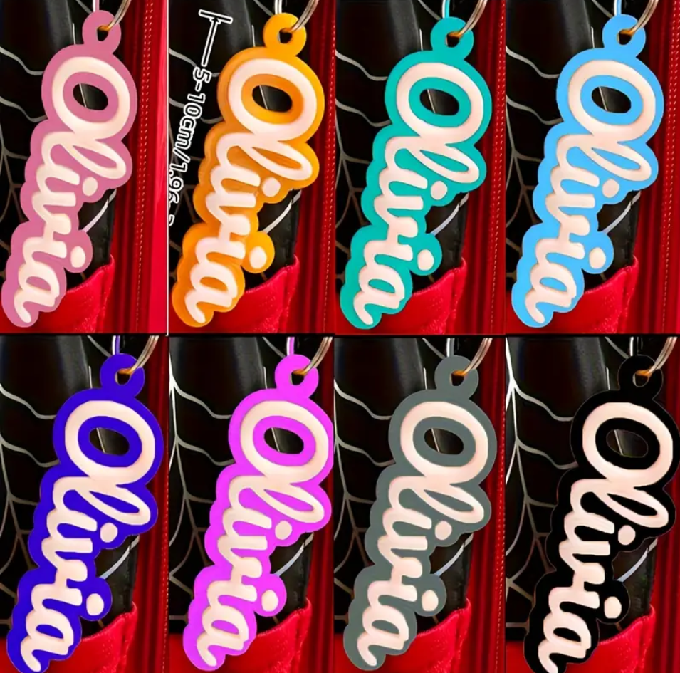 Custom PVC Keychain Logo/Text/Number Keyrings Plastic Keytags Promo Gift
