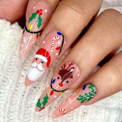Easy to Apply Long Ballerina Pink Fake Nails Nail Art Custom Box Press on Nails Private Label