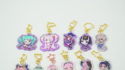 Custom Clear Acrylic Keychain Logo Cartoon Glitter